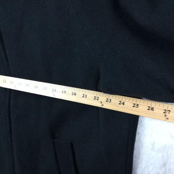Maggie Lawrence‎ Womens Coat Wool Blend Hooded Black Full Zip Jacket 14 - Picture 5 of 7
